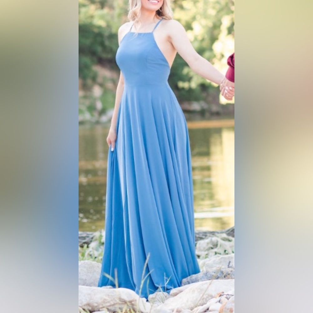 Lulu’s Dusty Blue Maxi Dress